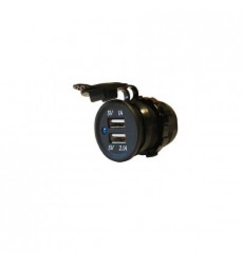 Black 12/24V USB Port Socket 060108